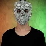 2. Vedere frontală a măștii Ghoul Face printată 3D cu textură realistă și detalii macabre.