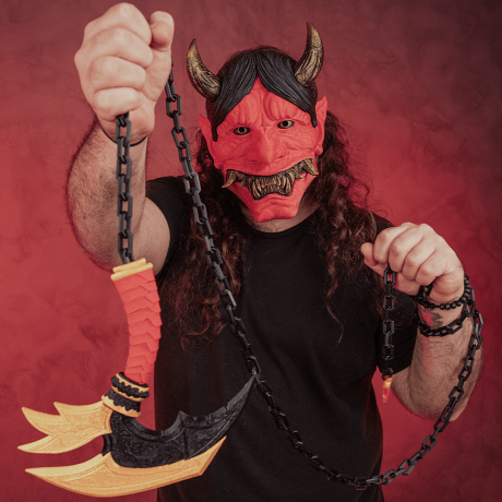 7. Hannya Mask printată 3D cu finisaj realist și detalii premium
