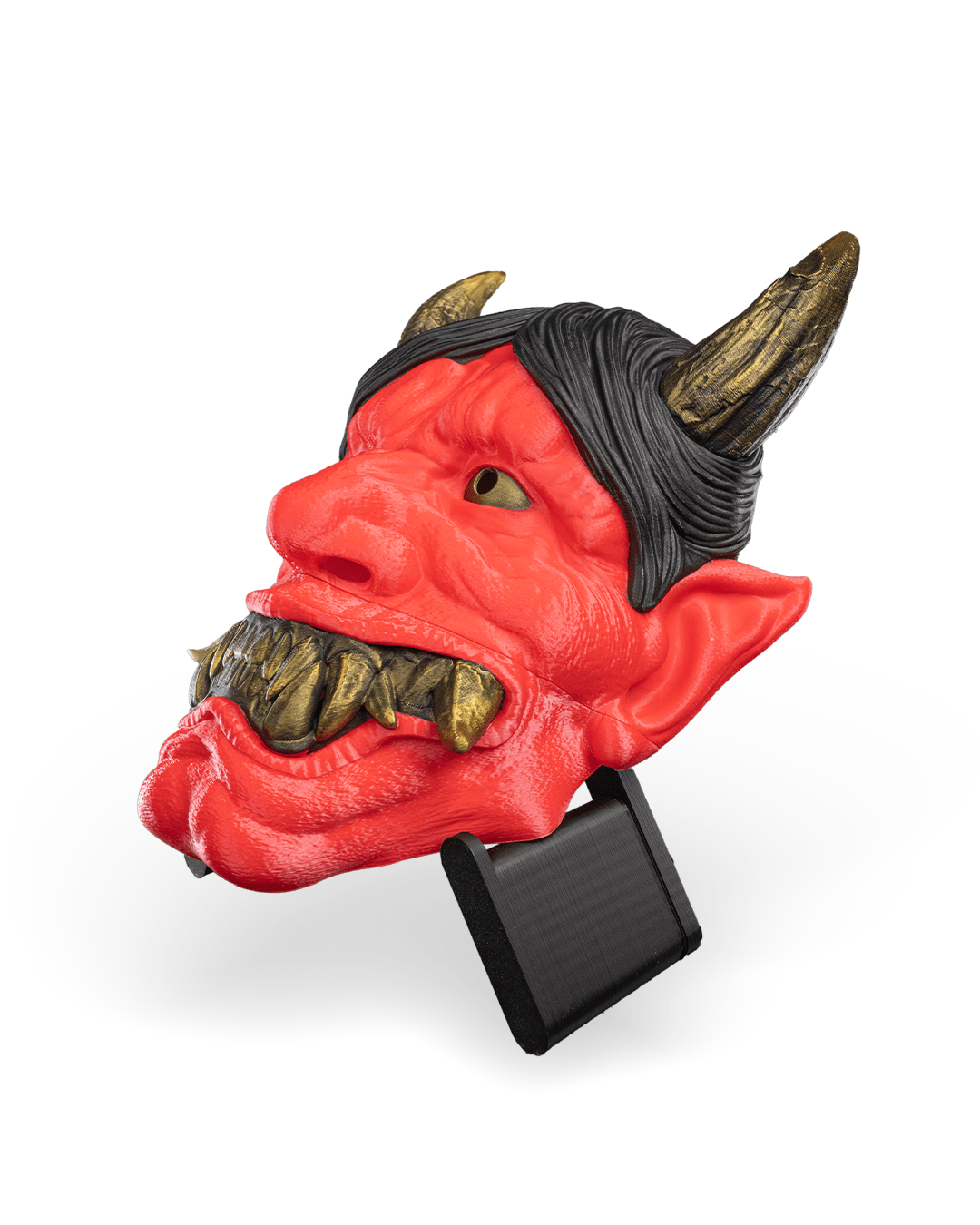 4. Mască japoneză Oni printată 3D detalii laterale.