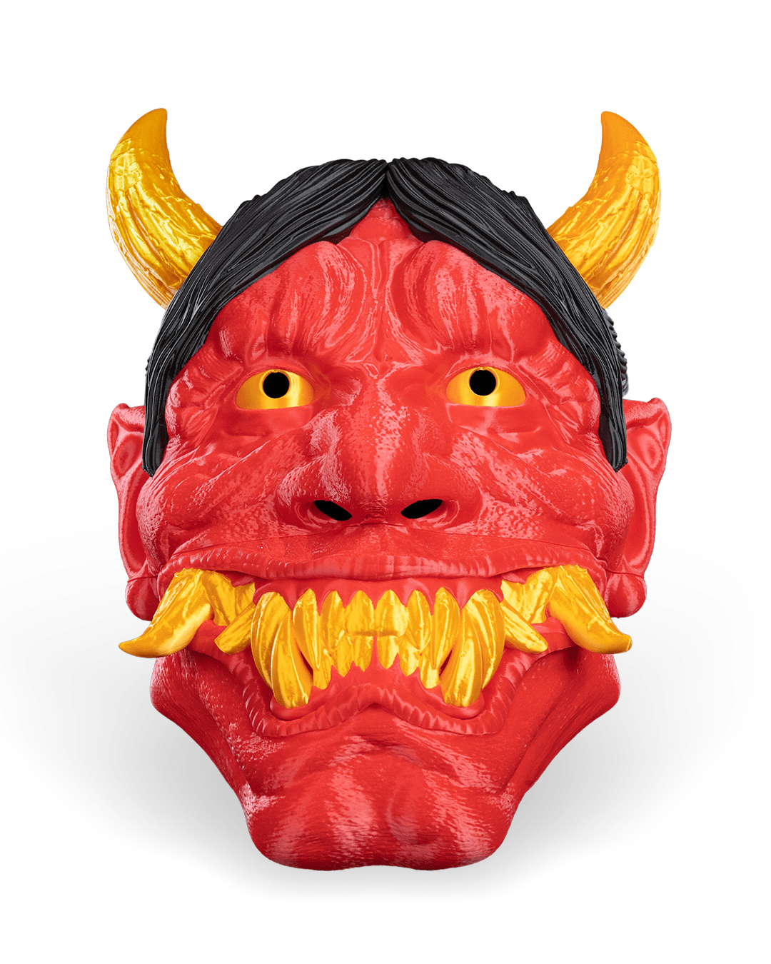 3. Hannya Mask cosplay cu coarne și dinți sculptați.