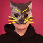 HexaCat Mask cyberpunk pentru cosplay