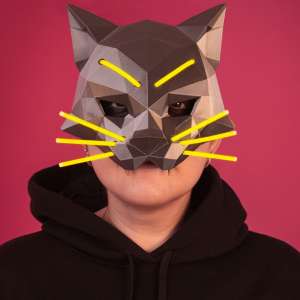 HexaCat Mask cyberpunk pentru cosplay