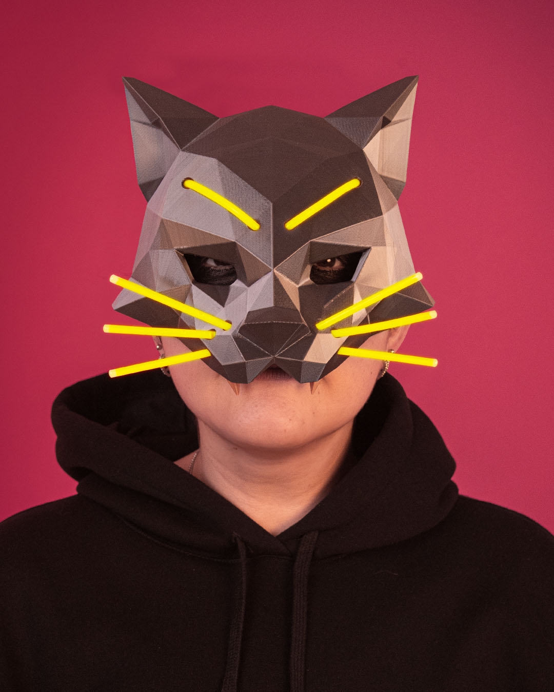 HexaCat Mask cyberpunk pentru cosplay