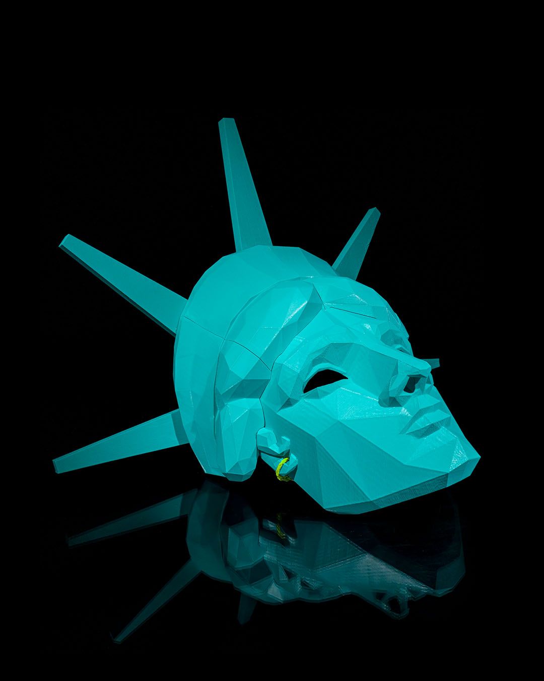 Lady Liberty Mask din PLA Premium imprimată 3D, mască inspirată de celebra Statuie a Libertății.