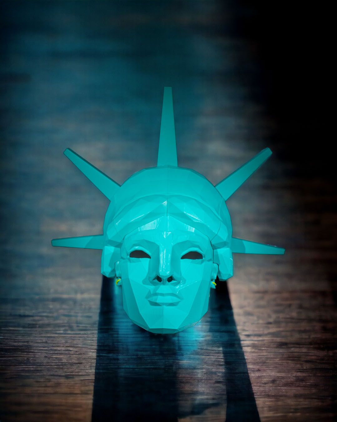 Lady Liberty Mask realizată prin imprimare 3D, mască decorativă și cosplay inspirată de simbolul libertății.
