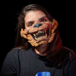 Lion Mask imprimată 3D cu design realist inspirat de un leu pentru cosplay și Halloween.